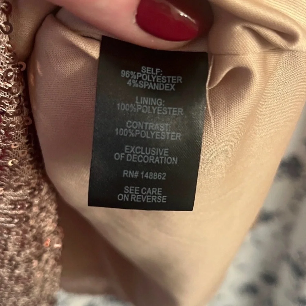Torrid Gold Sequin Long Sleeve Lined Blouse - Picture 5 of 5